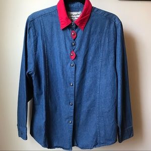 VTG Wrangler Western Wear for Women Denim Shirt